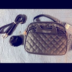 Sold Forever young Black cat crossbody purse